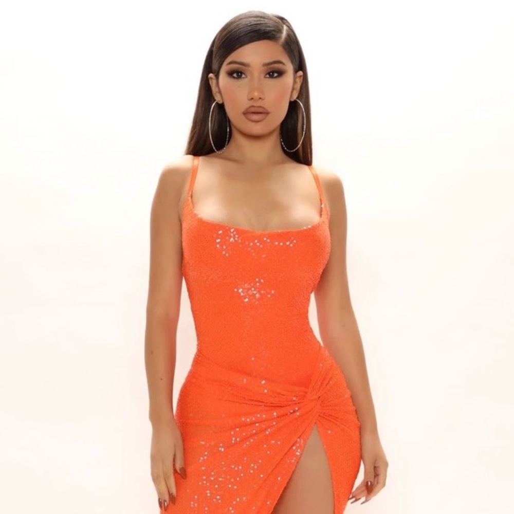 Fashion Nova - “Sweet Tooth” Orange Sequin Set